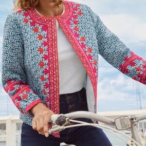 Boden Quilted and Embroidered Cotton Jacket